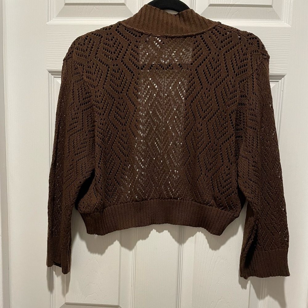 Brown and Black Cardigan Sweaters Relaxed Fit - Picture 5 of 8